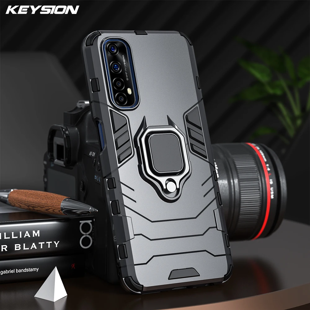 KEYSION Shockproof Case for Realme 7 5G 7i 7 8 Pro Stand Phone Back Cover for Realme GT Neo V13 C20 C25S C15 X7 6i 6 Pro V5 X2