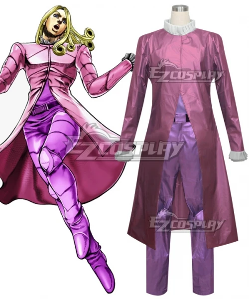 Steel Ball Run Funny Valentine Pink Halloween Carnival Party Uniform Suit Christmas Adult Outfit Cosplay Costume E001