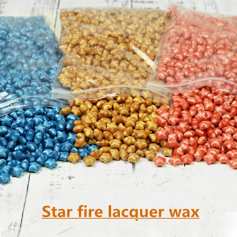 100g Star Shape Vintage Seal Wax Paint Sealing Granule DIY Gift Box Wedding Invitation Grape Wine Bottle Sealing Wax 910pcs