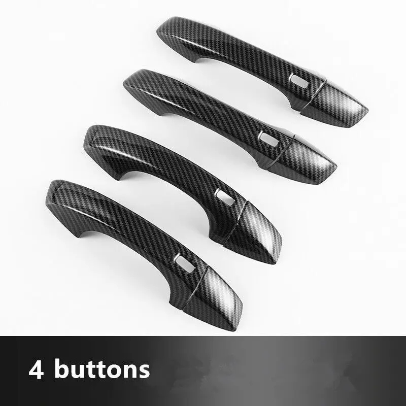 For Volkswagen VW Touareg CR MK3 2019 2020 2021 2022 Carbon Fiber Chrome Car Door Handle Cover Trim Sticker Styling Accessories