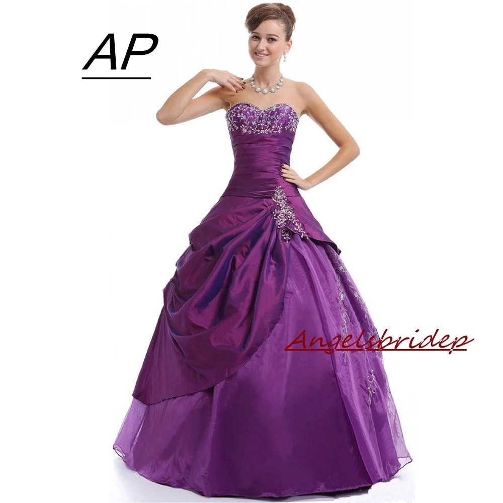 

ANGELSBRIDEP Sweetheart Prom Dress 2021 Fashional Embroidery Formal Vestido De Festa Back Desgin Lace-up Formal Party Dresses