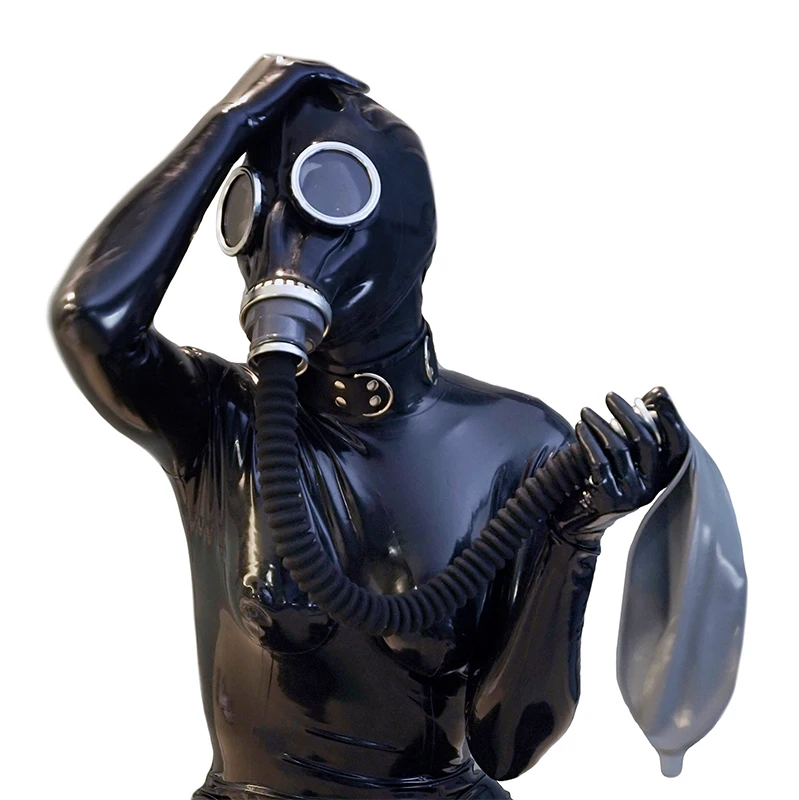 Ftshist-Masque et sac à gaz fétichistes tout-plongeant, ensemble pour vêtements en latex, accessoire de cosplay, équipement de sauna étouffant