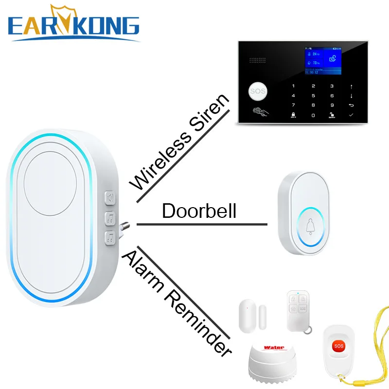 Alarma de seguridad inalámbrica para el hogar, detector de movimiento abierto, timbre con sonido ajustable, 433MHz, Independiente