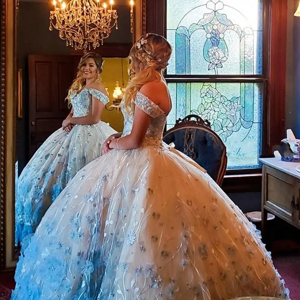 Vestido de quinceanera feminino, azul, 16 anos, floral, renda, amor, com renda, 15 anos, 2021