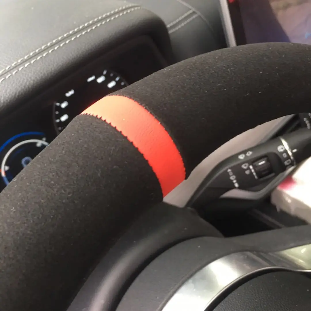 Car Steering Wheel Cover D shape Turn fur steering cover interior automobile parts Racing Sport Styling protector accessories