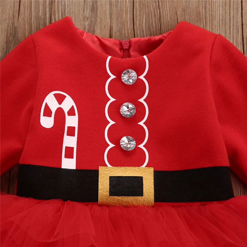 Christmas Costumes Baby Girls Dress XMAS Santa Claus Dresses Party Tulle Tutu Dress Christmas Dress Girls Clothes