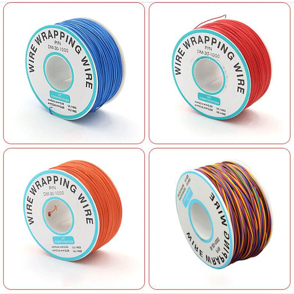 Colourful 250 Meter Circuit Board PCB Jump Line Copper Fly Flying OK Wire Wrapping Wire 30 AWG Wholesale