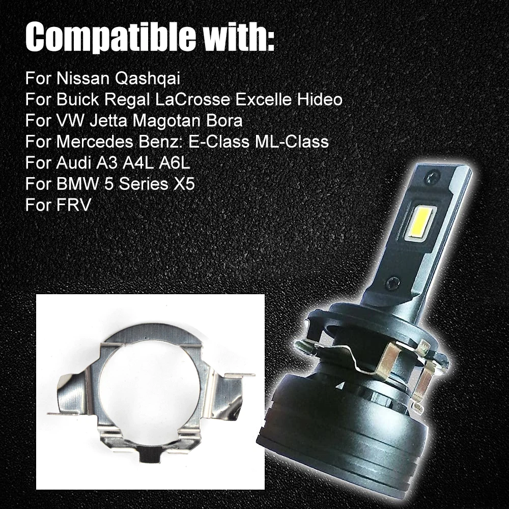 2Pcs H7 LED Car Headlight Bulb Base Holder Adapter Socket For Mercedes-Benz BMW Audi Auto Headlamp Mount Stand VW