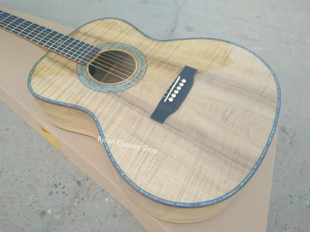 free shipping all solid Europe myltre wood OM guitar custom handmade solid OM 14 frets AAA acoustic guitar