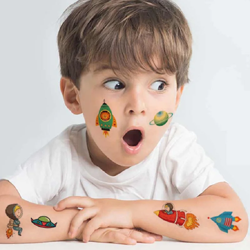 Child Temporary Tattoo Stickers Waterproof Body Face Transfer Tattoo Fake Nails Kids Anime Decorative Party for Boy Girl Gifts