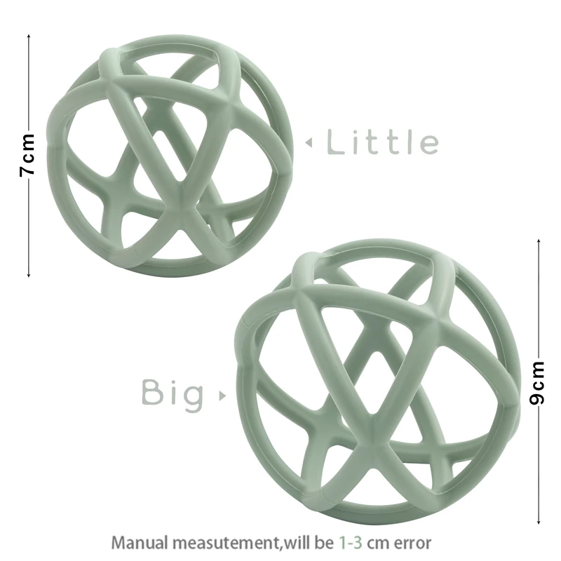 Bola de juguete de tamaño creativo para bebé, mordedor educativo, juguetes cómodos para bebé, entrenamiento de silicona suave, empuñadura de mano,