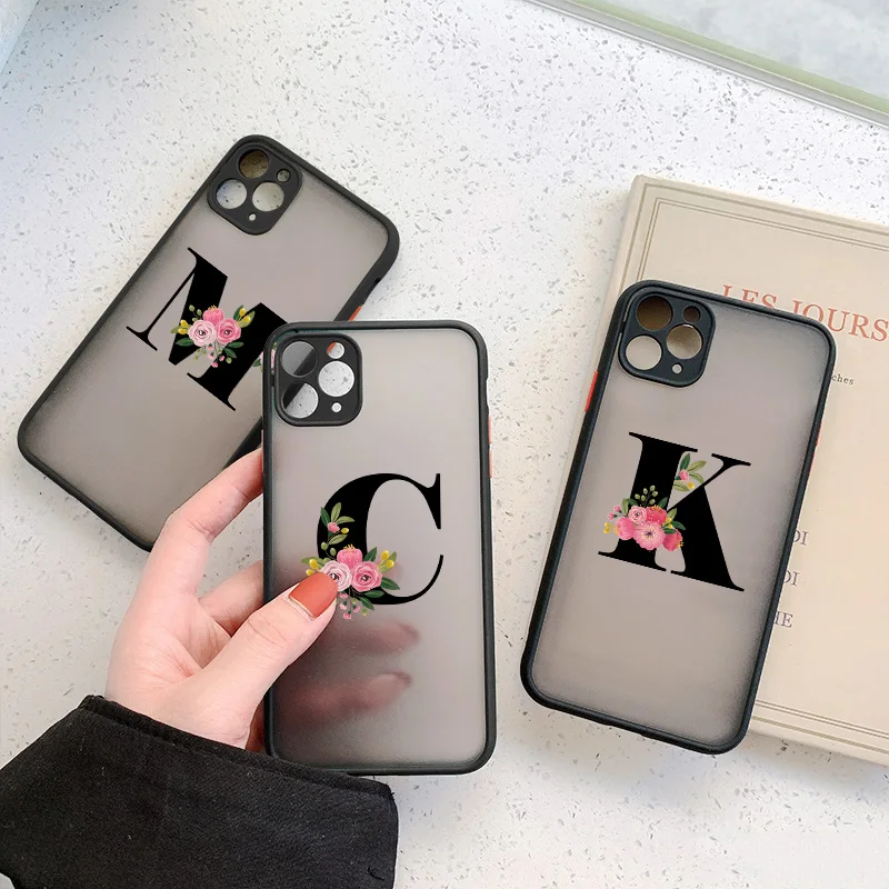 26 letters A-Z Phone Case For iPhone 13 12 14 15 Pro max For iphone 11 Pro MAX  hard shockproof Transparent Cases Cover