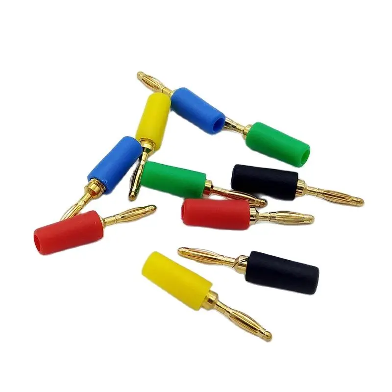 5 color 2mm Banana Plug Terminals Gold-plated Wiring  2mm Banana connector jack Plug 10pcs/lot