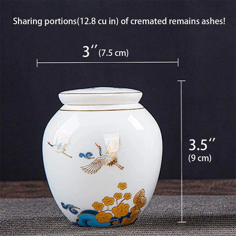 Small Cremation Urns for Human Ashes Ceramic Adult Dog Cat Ash Holders Miniature Memorial Funeral Urn for Sharing Ashes Pet Urns