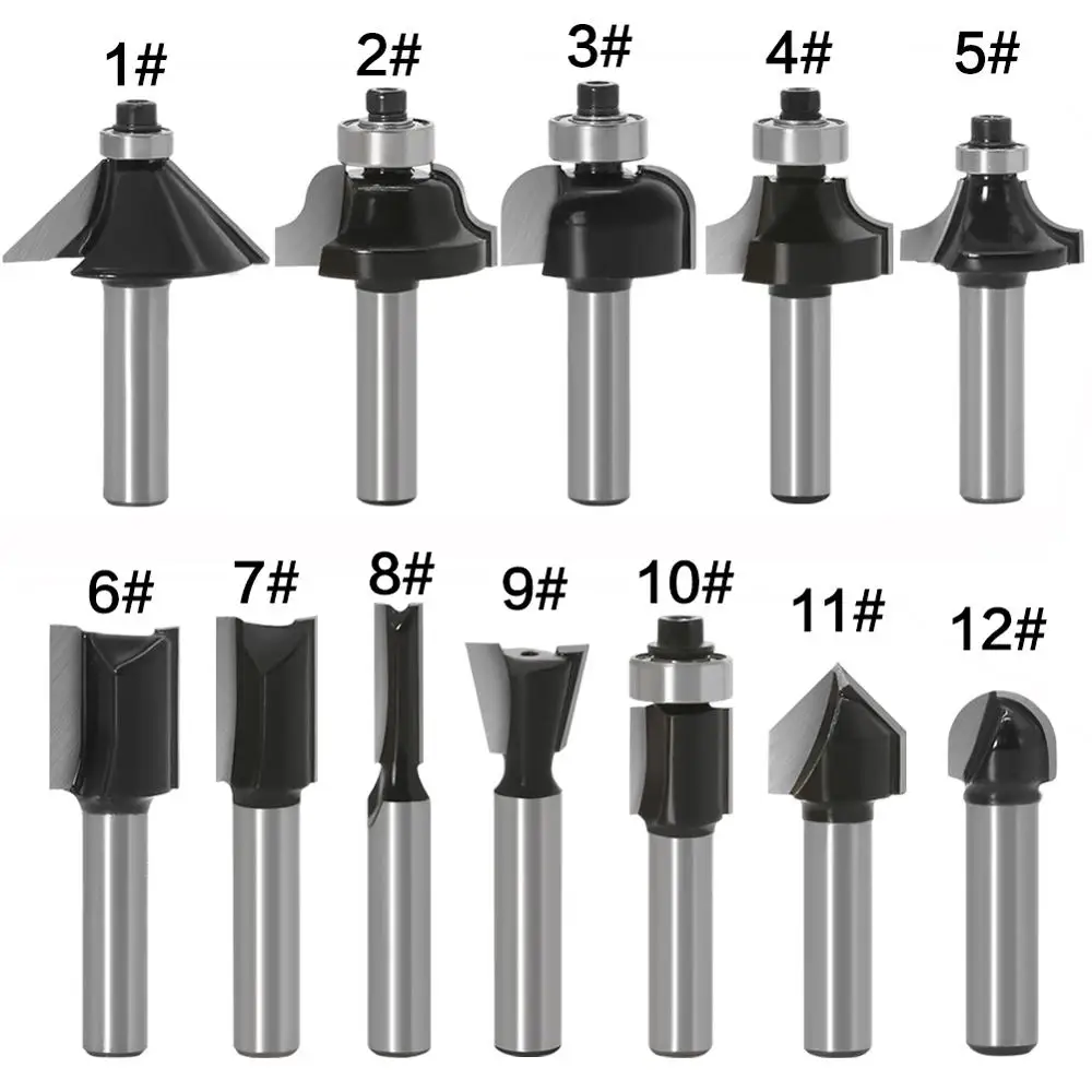 1pc 8mm Shank Round-Over Router Bits for wood Woodworking Tool 2 flute endmill with bearing milling cutter Corner Round Over