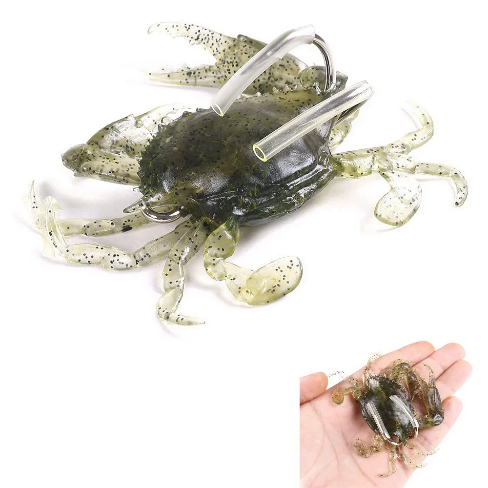 Bionic Crab Silicone Soft Bait Artificial Lifelike Fishing Lure 19g 80mm Freshwater Fish Jig Head Baits For Fishing Tackle Gear