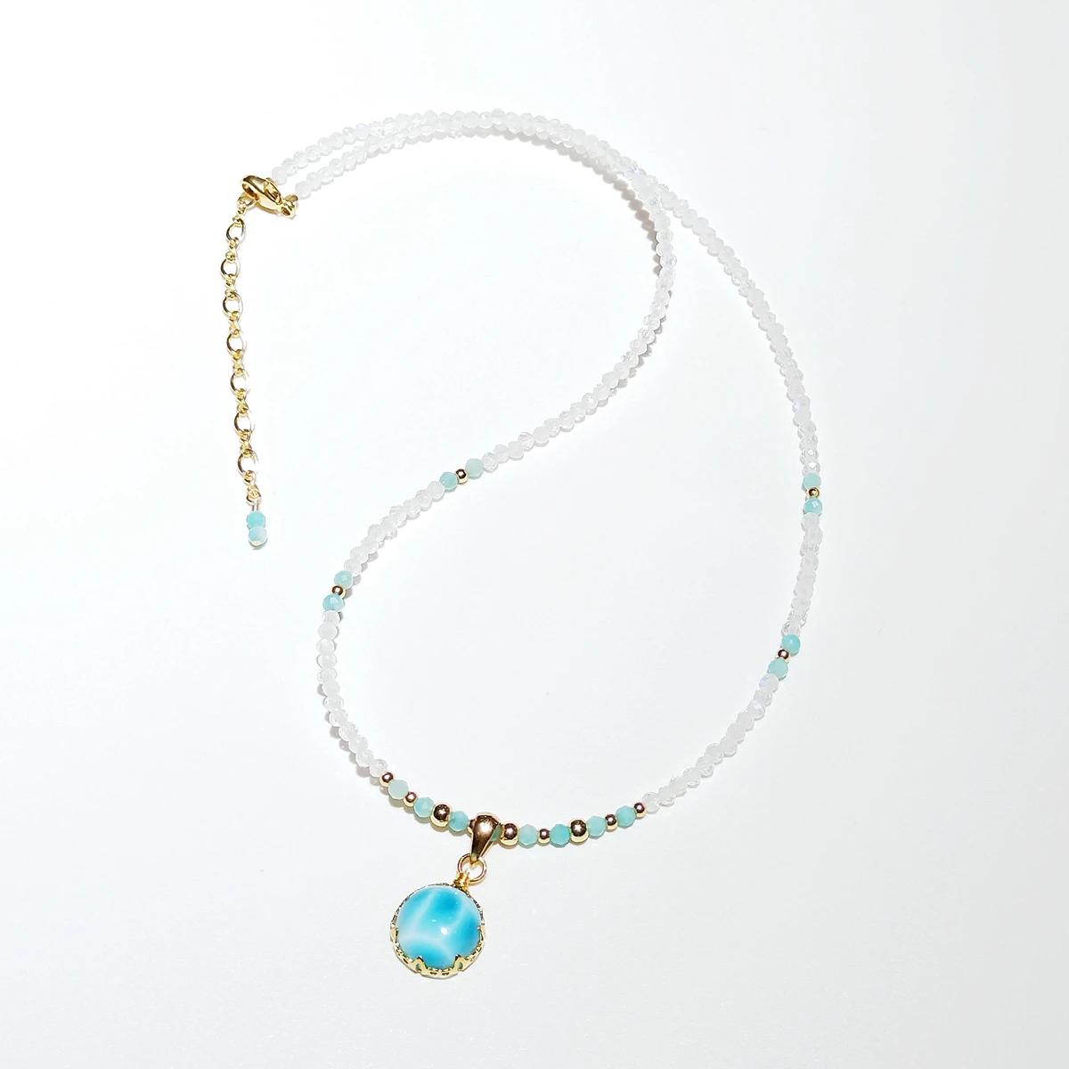 Liiji 925 Sterling Zilver Echt Maansteen Amazoniet Larimar Hanger Charms Goldfilled Delicated Handgemaakte Ketting