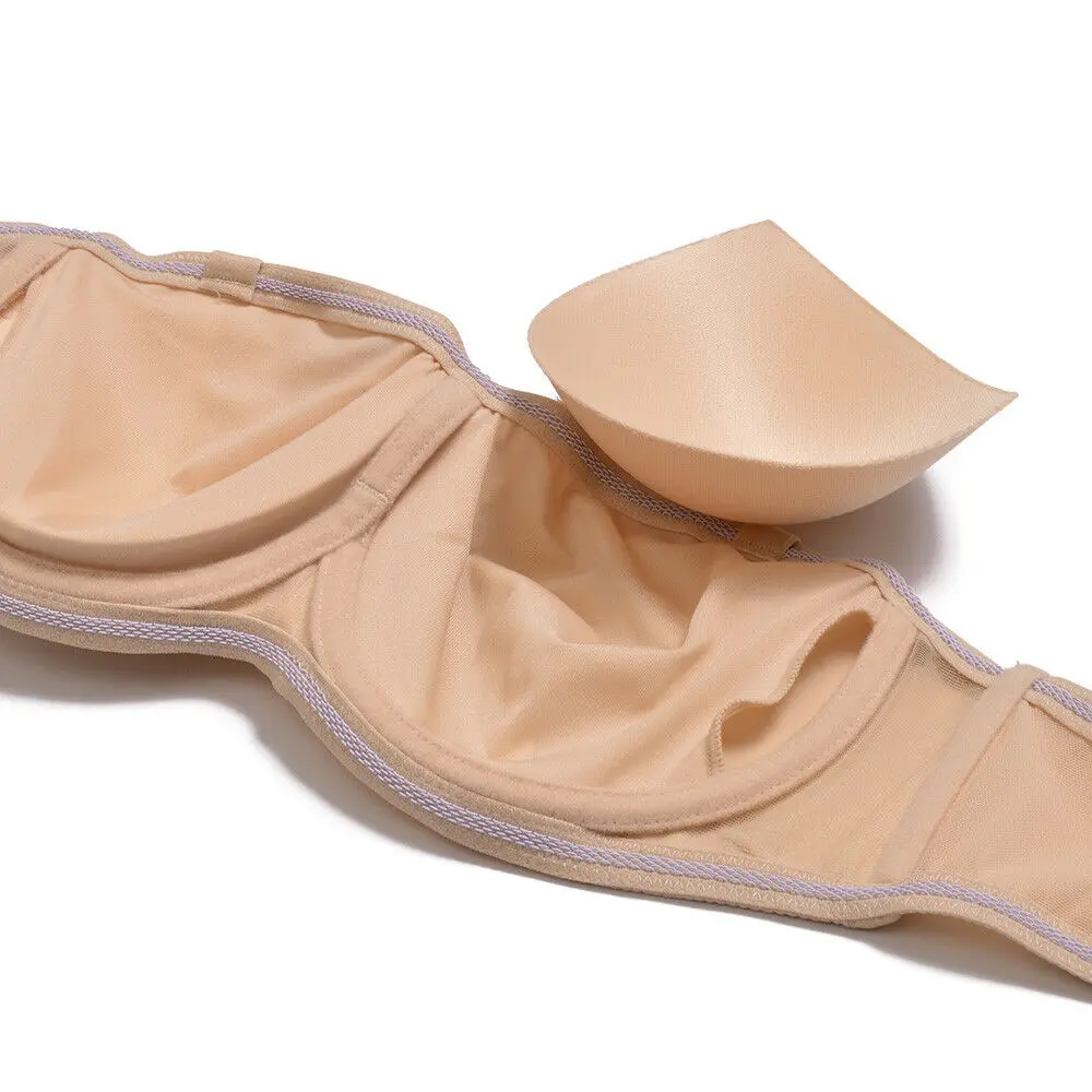 YBCG 3 Colors Women Bra Plus Size Fashion Solid Padded Big Cup Gather Underwear Convertible Strapless Brassiere