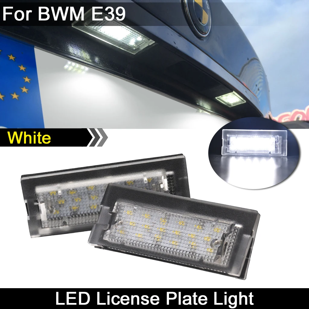 Lumière de plaque d'immatriculation LED, 2 pièces, pour BMW série 5 E39 5 portes Wagon Touring 520i 520d 525i 525d 530i 530d 1996 – 2002