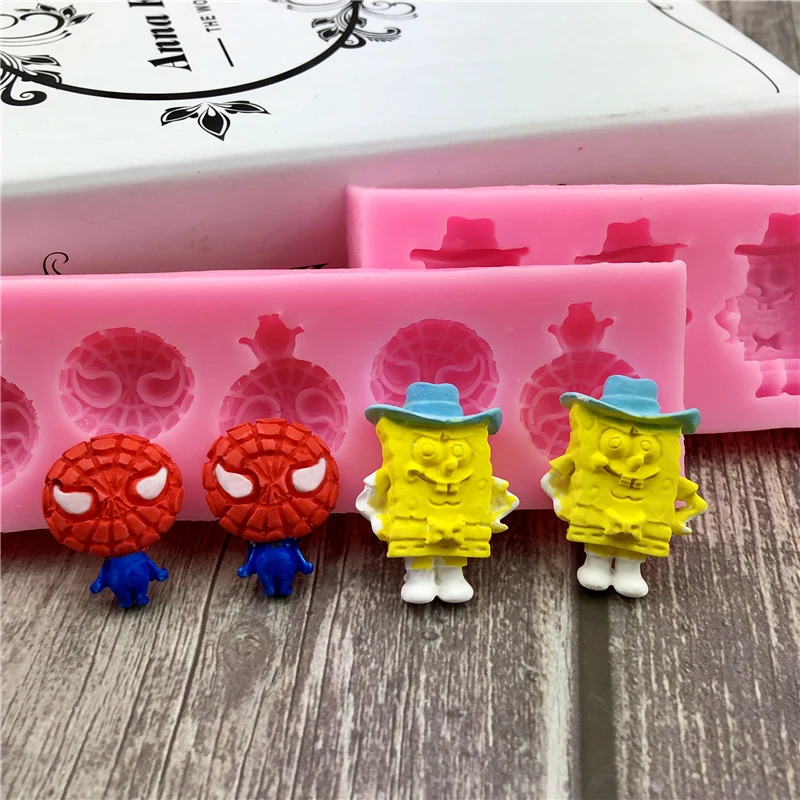 Cartoon Character Doll  Silicone Fondant Cake Mold for Chocolate Cupcake Jelly Candy Decoration Baking Tool Moulds