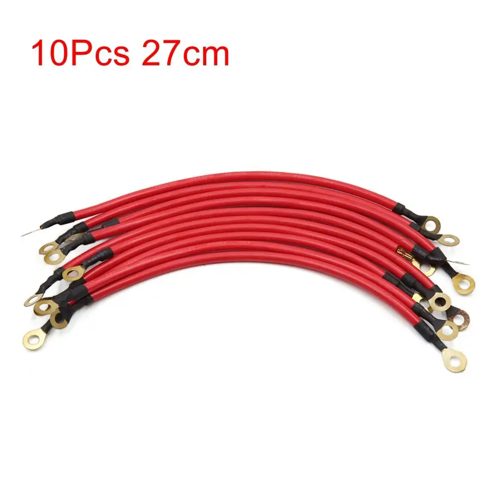 X Autochaux-Red Car Battery Ground Wire, condução elétrica, cabo de tensão estável, acessórios do carro, DC, 12 V, 24V, 27 cm, 42 cm, 45cm, 2 Pcs, 5 PCes, 10 PCes