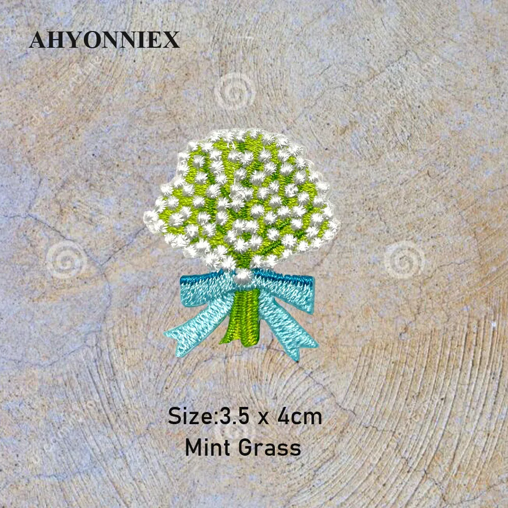 AHYONNIEX Pansy Lavender Sunflower Embroideried Patches for Bag Jeans Iron On Patches for Clothes Flower Small DIY Patches