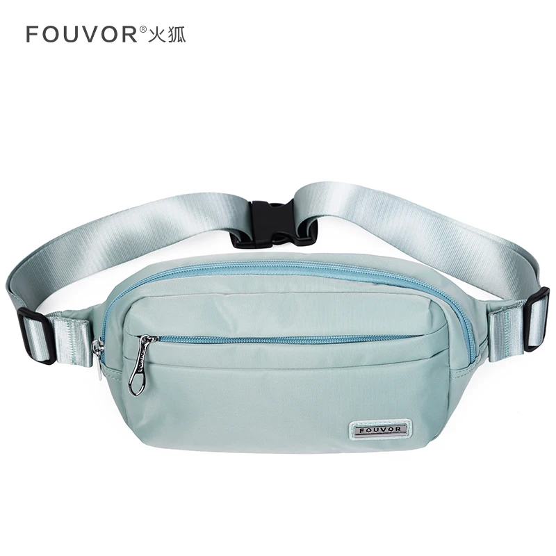 Fouvor Women Pockets Sports Small Waist Packs Casual Ladies Nylon Waterproof Canvas Bag Oxford Chest Bags Messenger Bag 2800-23