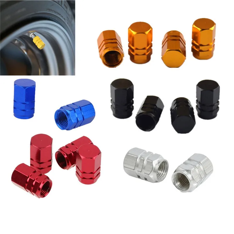 4PCS Car Wheel Plugs Valve Tire Caps Tires Tapa Valvula Moto Wheel Caps Theftproof Aluminum Car Wheel Valve Cap Air Valve Caps