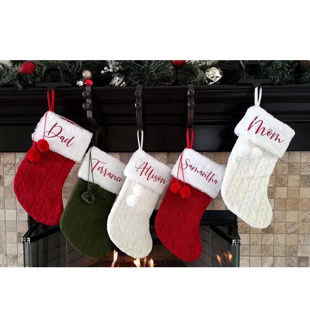 Personalize Christmas Stocking, Knit Christmas Stocking, Custom Christmas Stockings, Personalized Stockings, Christmas Stockings