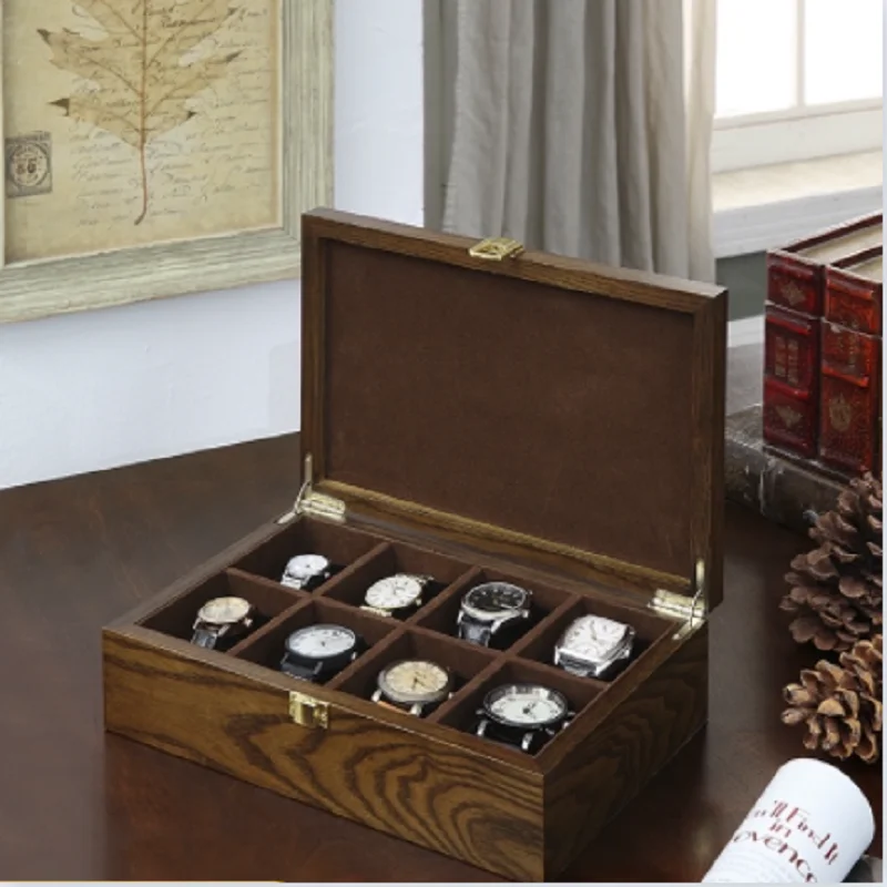 American European Solid Wood Creative Retro Watch Box Display Bracelet  Jewelry Collection