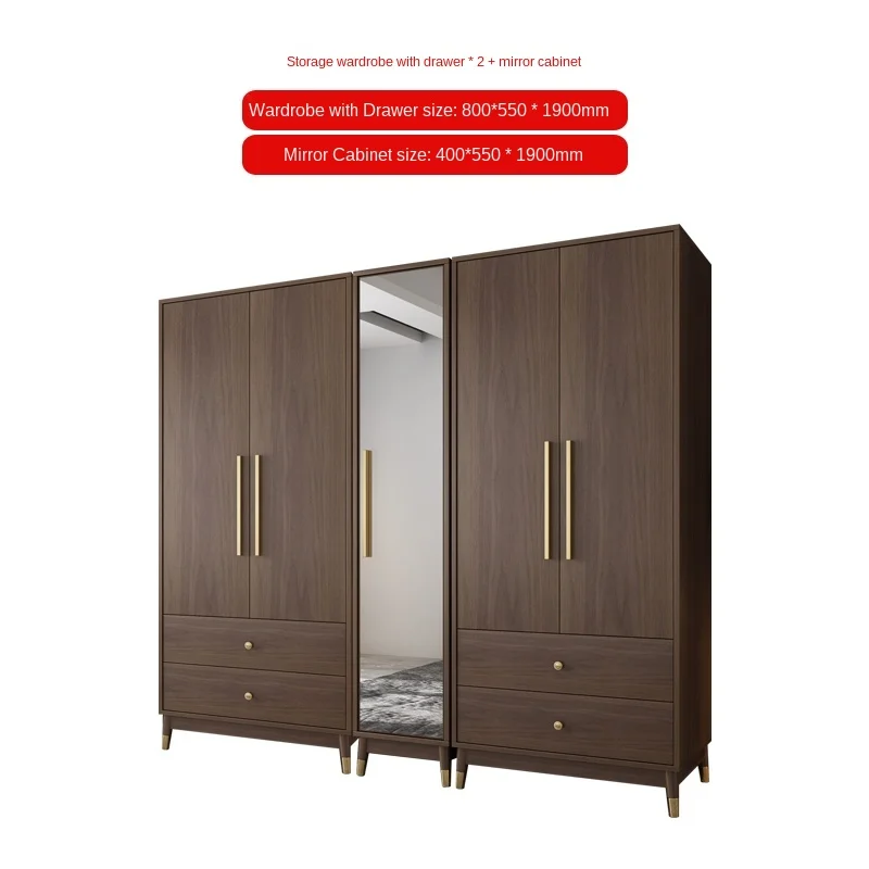 Bedroom modern wind assembly on the door of the large wardrobe simple home economy push and pull wardrobe