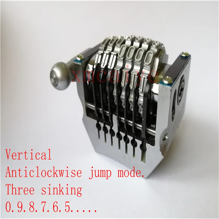 2 PCS GTO 7-digits numbering machine vertical 3 sinking, jump moth 0987654......sides 22.3