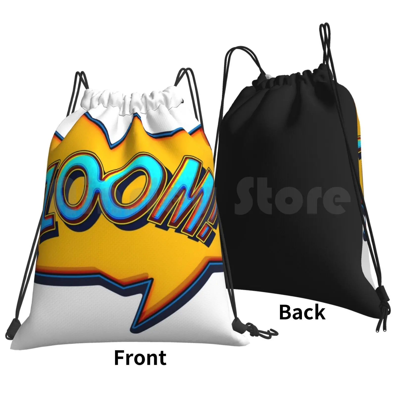 Zoom Backpack Drawstring Bags Gym Bag Waterproof Speech Balloon Comics Comic Book Superhero Zoom Cartoon Cartoons