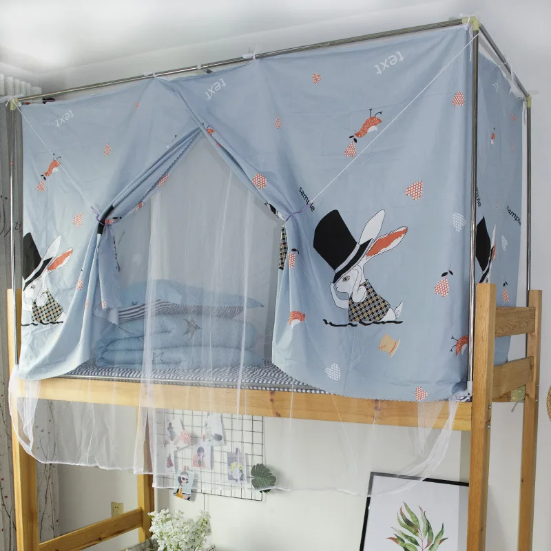 Bed Curtain for Student Children Dormitory Mosquito Net Integrated Upper Shop Lower Shade Cloth men's female bedroom bed canopy