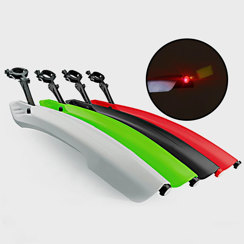 

Tail LED lights MTB bicycle fender mudguard mountain bike front rear mud guard wing plastic cycling fender parts accessories new