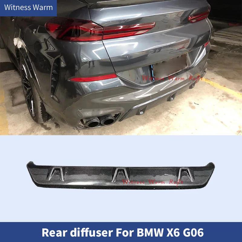 Car Rear Bumper Diffuser Lip Spoier Carbon Fiber for Bmw X6 G06 2019-2021