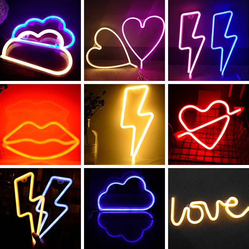 LED Neon Light Fashion Colorful Rainbow Night Light Holiday Xmas Gift Party Wedding Decoration