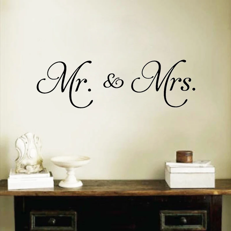 Mr Mrs Wall Stickers Home Decor Removable Decoration Minimalism Vinyl Living Room Bedroom Wall Art Murals Poster