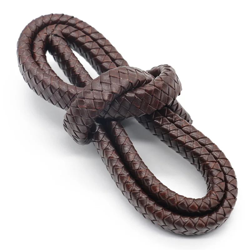 0,5/1 Meter Vintage Schwarz Braun Echt geflochtene Lederschnüre 8mm 10mm 12mm Flaches Lederband für Armband Schmuckherstellung – Detail 15