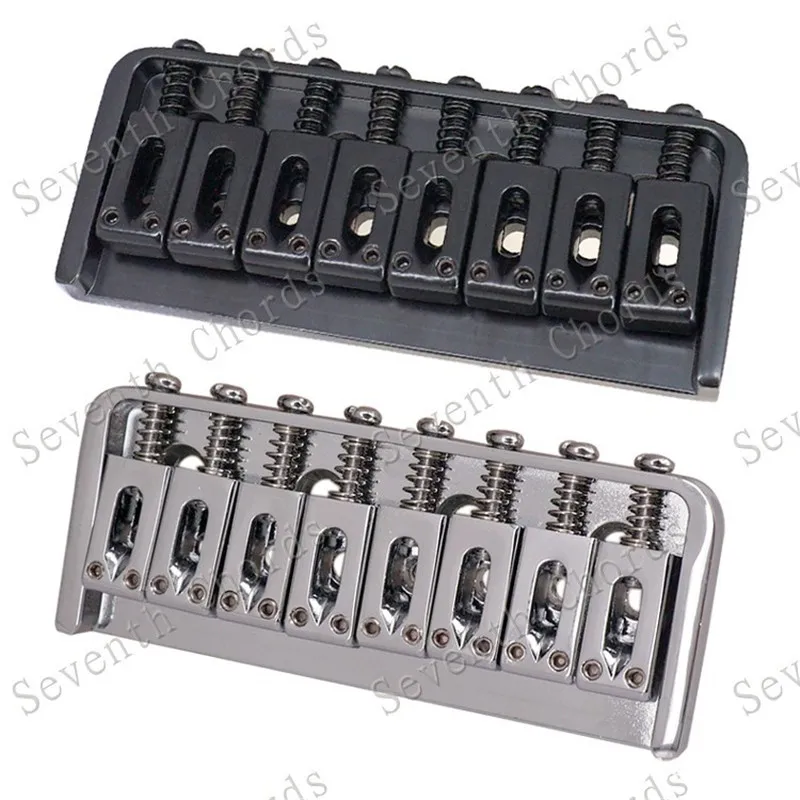 

A Set Hardtail 8 String Saddle Bridge For Electric Guitar Chrome Strings Through Body Guitar Accessories Parts