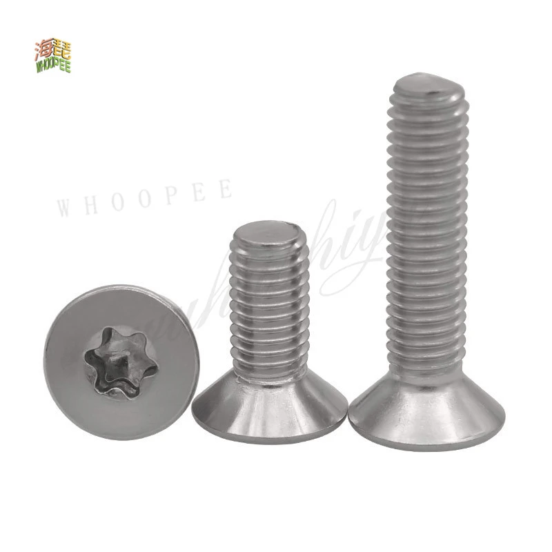 10/50 PCs M1.6 M2 M2.5 M3 M4 M5 M6 M8 304 A2-70 stainless steel GB2673 six lobe Torx countersunk head screw six lobes Bolt