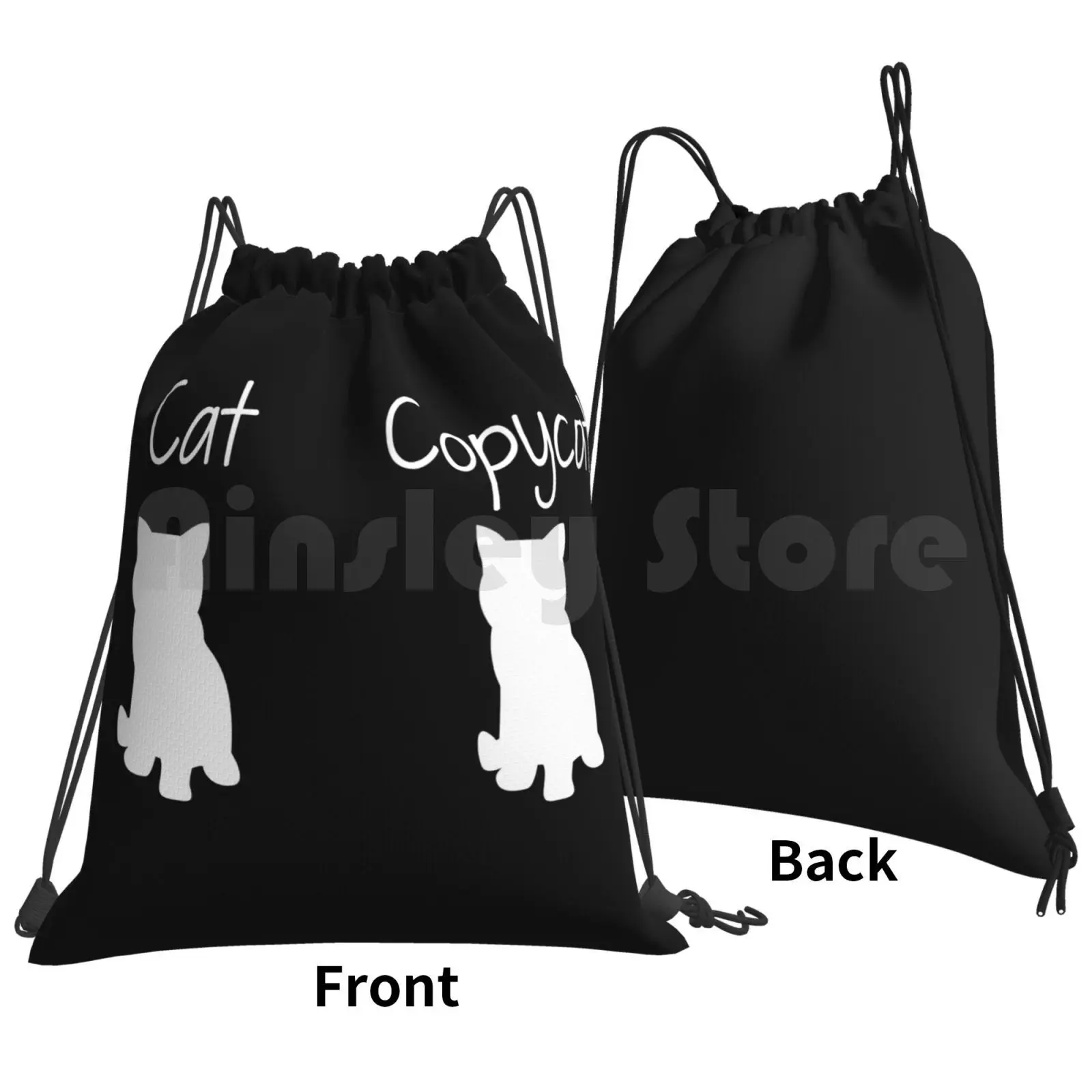 Cat And Copycat Backpack Drawstring Bags Gym Bag Waterproof For Mother Mom Father Grandfather Grandmother Brother Sister