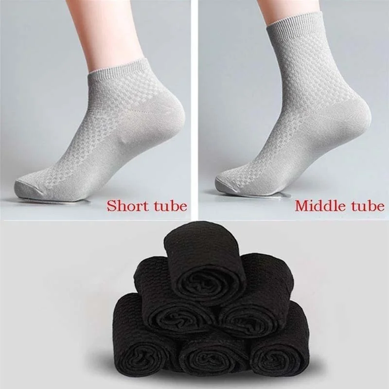 Fashion Comfortable Men Bamboo Fiber Socks Casual Business Anti-Bacterial Deodorant Breatheable Man Long Socks Short Socks #