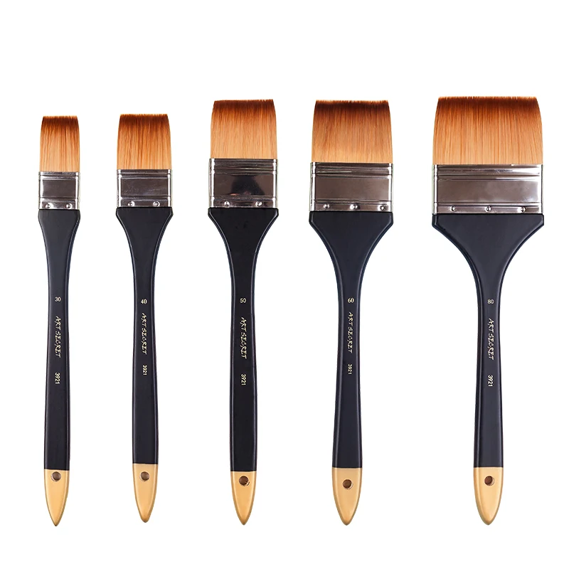 Artsecret 3921 Artist Brush Korea Importing Synthetic Hair Brass Ferrule Wooden Handle Multi-Functional Paint Art Supplies