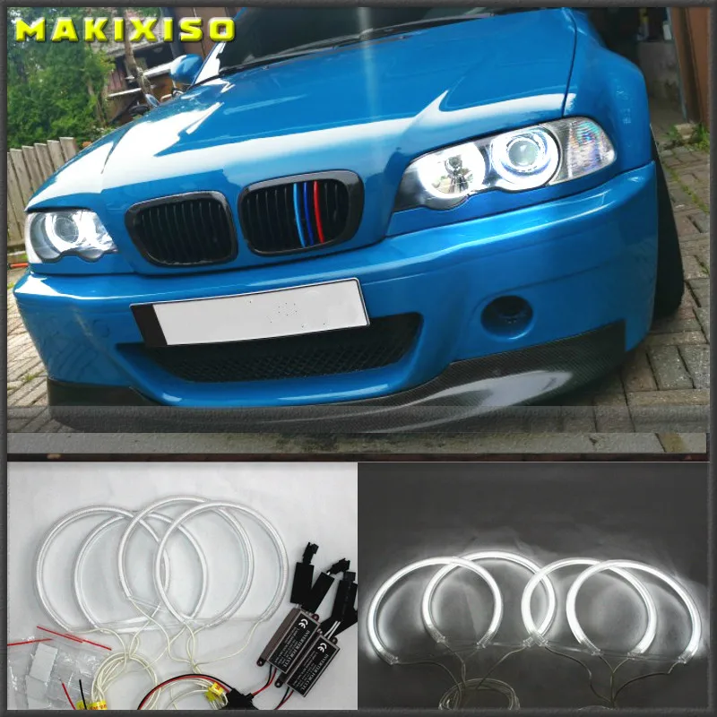 CCFL Angel Eyes Kit Warm White Halo Ring 131mm*4 For BMW E36 E38 E39 E46 (With Original Projector)