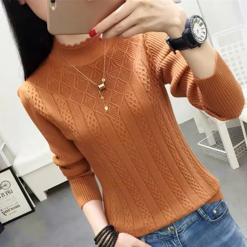 

Fdfklak New Elegant Spring Autumn Winter Clothes Women Knit Pullover Sweater Warm Pull Femme Lagre Size Tops свитер женский