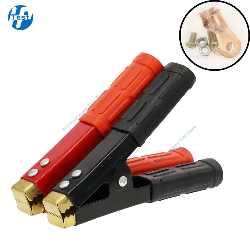 2pcs/1Pair 157MM clip per batteria per auto isolate placcate in rame morsetti a coccodrillo 500A rosso nero