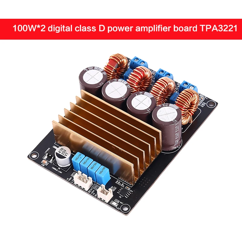 

100W*2 High-power Audio Power Amplifier Board DC19-30V TPA3221 Digital Class D Amplifier DIY HiFi Audiophile Amplifier Board