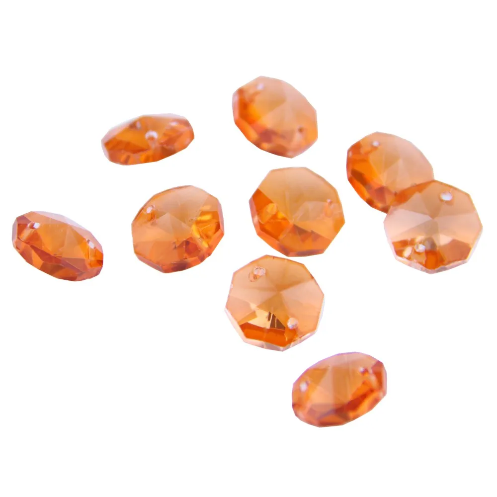 laranja 14 mm octogono contas com buraco furos de cristal iluminacao lampada pecas contas strand componente para casa casamento diy 01