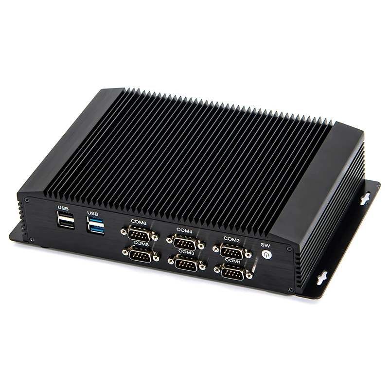 산업용 PC 인텔 i7 4500U 5500U i5 4200U 4300U 팬리스 미니 PC, 2 * 인텔 Lans 6 * COM GPIO HDMI VGA 8 * USB WiFi 3G/4G